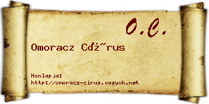 Omoracz Círus névjegykártya
